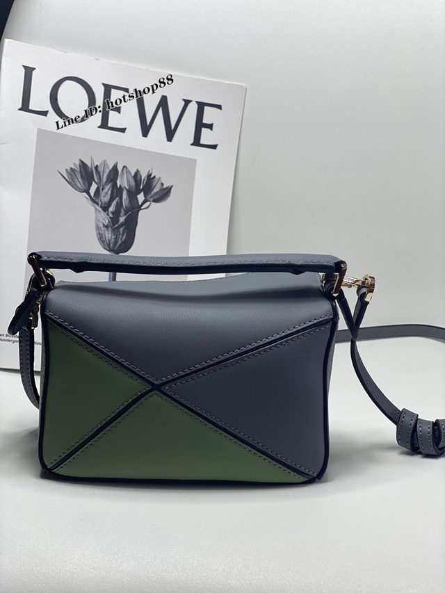 Loewe專櫃經典款2022新顏色迷你女包 羅意威Puzzle系列Mini女款手提肩背包小牛皮幾何包 10173 lyw1225